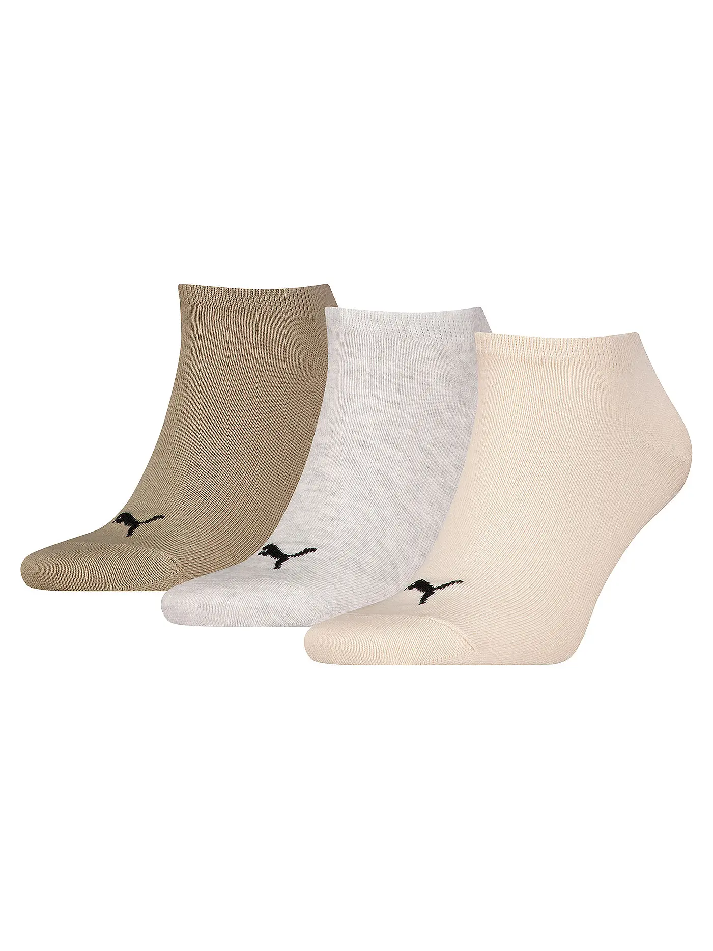 PUMA | Sneakersocken 3-er Pkg.  "Invisible" black | beige